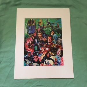 Avengers cast matted art marvel comics universe